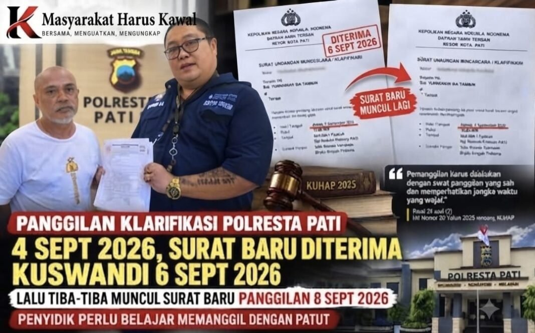 Surat Panggilan Polresta Pati Dinilai Tak Patut & Tak Wajar, Surat Panggilan Polresta Pati Dinilai Tak Patut & Tak Wajar,