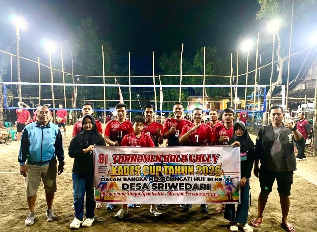 Semarak HUT RI ke 81, Pemdes Sriwedari Gelar Turnamen Bola Volly Kades Cup Semarak HUT RI ke 81, Pemdes Sriwedari Gelar Turnamen Bola Volly Kades Cup